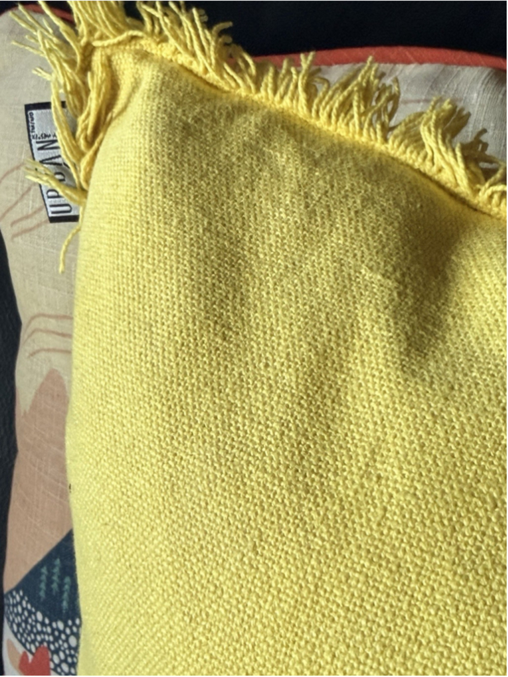 Urban Loft by Westex Ombre Fringe Yellow Feather Filled Decorative Throw Pillow - Picture 6 of 8